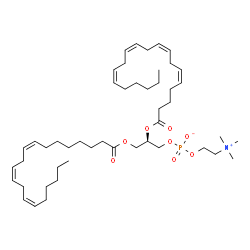 ChemSpider 2D Image | (2R)-2-[(5Z,8Z,11Z,14Z)-5,8,11,14-Icosatetraenoyloxy]-3-[(8Z,11Z,14Z)-8,11,14-icosatrienoyloxy]propyl 2-(trimethylammonio)ethyl phosphate | C48H82NO8P