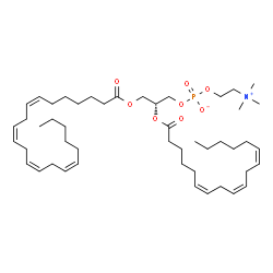 ChemSpider 2D Image | (2R)-3-[(7Z,10Z,13Z,16Z)-7,10,13,16-Docosatetraenoyloxy]-2-[(6Z,9Z,12Z)-6,9,12-octadecatrienoyloxy]propyl 2-(trimethylammonio)ethyl phosphate | C48H82NO8P
