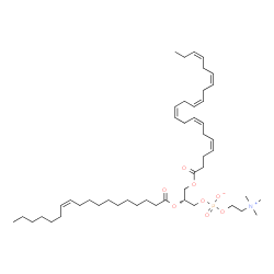 ChemSpider 2D Image | (2R)-3-[(4Z,7Z,10Z,13Z,16Z,19Z)-4,7,10,13,16,19-Docosahexaenoyloxy]-2-[(11Z)-11-octadecenoyloxy]propyl 2-(trimethylammonio)ethyl phosphate | C48H82NO8P