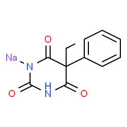 ChemSpider 2D Image | Sodium 5-ethyl-2,4,6-trioxo-5-phenyltetrahydro-2H-pyrimidin-1-ide | C12H11N2NaO3