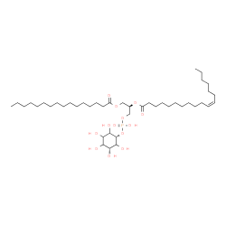 ChemSpider 2D Image | (2R)-1-[(Hydroxy{[(1s,3R)-2,3,4,5,6-pentahydroxycyclohexyl]oxy}phosphoryl)oxy]-3-(palmitoyloxy)-2-propanyl (11Z)-11-octadecenoate | C43H81O13P