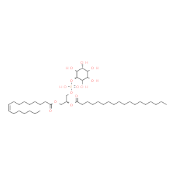 ChemSpider 2D Image | (2R)-1-[(9Z)-9-Hexadecenoyloxy]-3-[(hydroxy{[(1s,3R)-2,3,4,5,6-pentahydroxycyclohexyl]oxy}phosphoryl)oxy]-2-propanyl stearate | C43H81O13P