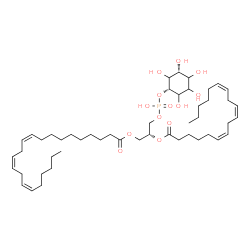 ChemSpider 2D Image | (2R)-3-[(Hydroxy{[(1s,3R)-2,3,4,5,6-pentahydroxycyclohexyl]oxy}phosphoryl)oxy]-2-[(6Z,9Z,12Z)-6,9,12-octadecatrienoyloxy]propyl (10Z,13Z,16Z)-10,13,16-docosatrienoate | C49H83O13P