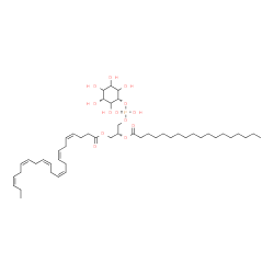 ChemSpider 2D Image | (2R)-3-[(Hydroxy{[(1s,3R)-2,3,4,5,6-pentahydroxycyclohexyl]oxy}phosphoryl)oxy]-2-(stearoyloxy)propyl (4Z,7Z,10Z,13Z,16Z,19Z)-4,7,10,13,16,19-docosahexaenoate | C49H83O13P