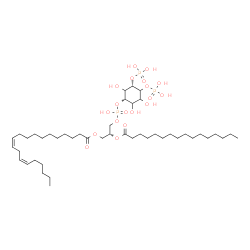 ChemSpider 2D Image | (2R)-3-[(Hydroxy{[(1S,5S)-2,3,6-trihydroxy-4,5-bis(phosphonooxy)cyclohexyl]oxy}phosphoryl)oxy]-2-(palmitoyloxy)propyl (11Z,14Z)-11,14-icosadienoate | C45H85O19P3