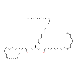 ChemSpider 2D Image | 2-[(9Z)-9-Octadecenoyloxy]-1,3-propanediyl (9Z,12Z,15Z,9'Z,12'Z,15'Z)bis(-9,12,15-octadecatrienoate) | C57H96O6