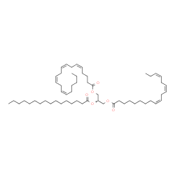 ChemSpider 2D Image | (2S)-3-[(9Z,12Z,15Z)-9,12,15-Octadecatrienoyloxy]-2-(palmitoyloxy)propyl (5Z,8Z,11Z,14Z)-5,8,11,14-icosatetraenoate | C57H96O6