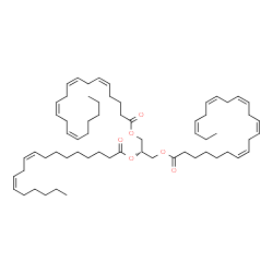 ChemSpider 2D Image | (2S)-3-[(5Z,8Z,11Z,14Z)-5,8,11,14-Icosatetraenoyloxy]-2-[(9Z,12Z)-9,12-octadecadienoyloxy]propyl (7Z,10Z,13Z,16Z,19Z)-7,10,13,16,19-docosapentaenoate | C63H100O6