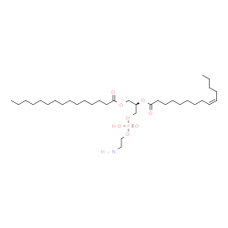 ChemSpider 2D Image | (2R)-3-{[(2-Aminoethoxy)(hydroxy)phosphoryl]oxy}-2-[(9Z)-9-tetradecenoyloxy]propyl pentadecanoate | C34H66NO8P