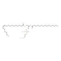 ChemSpider 2D Image | (2R)-3-{[(2-Aminoethoxy)(hydroxy)phosphoryl]oxy}-2-(pentadecanoyloxy)propyl (11Z)-11-octadecenoate | C38H74NO8P