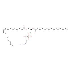 ChemSpider 2D Image | (2R)-3-{[(2-Aminoethoxy)(hydroxy)phosphoryl]oxy}-2-(pentadecanoyloxy)propyl (9Z)-9-octadecenoate | C38H74NO8P
