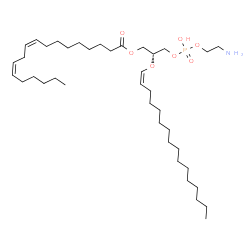 ChemSpider 2D Image | (2R)-3-{[(2-Aminoethoxy)(hydroxy)phosphoryl]oxy}-2-[(1Z)-1-hexadecen-1-yloxy]propyl (9Z,12Z)-9,12-octadecadienoate | C39H74NO7P