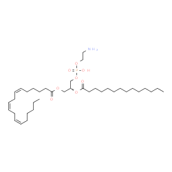 ChemSpider 2D Image | (2R)-3-{[(2-Aminoethoxy)(hydroxy)phosphoryl]oxy}-2-(tetradecanoyloxy)propyl (6Z,9Z,12Z)-6,9,12-octadecatrienoate | C37H68NO8P