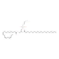 ChemSpider 2D Image | (3Z,6Z,9Z,21R)-27-Amino-24-hydroxy-24-oxido-18-oxo-19,23,25-trioxa-24lambda~5~-phosphaheptacosa-3,6,9-trien-21-yl icosanoate | C43H80NO8P