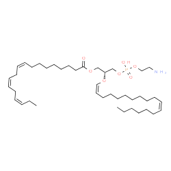 ChemSpider 2D Image | (2R)-3-{[(2-Aminoethoxy)(hydroxy)phosphoryl]oxy}-2-[(1Z,11Z)-1,11-octadecadien-1-yloxy]propyl (9Z,12Z,15Z)-9,12,15-octadecatrienoate | C41H74NO7P