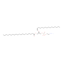 ChemSpider 2D Image | (2R)-3-{[(2-Aminoethoxy)(hydroxy)phosphoryl]oxy}-2-[(1Z)-1-hexadecen-1-yloxy]propyl icosanoate | C41H82NO7P