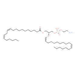 ChemSpider 2D Image | (2R)-3-{[(2-Aminoethoxy)(hydroxy)phosphoryl]oxy}-2-[(1Z,11Z)-1,11-octadecadien-1-yloxy]propyl (11Z,14Z)-11,14-icosadienoate | C43H80NO7P