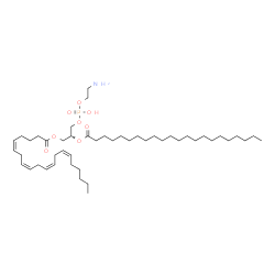 ChemSpider 2D Image | (6Z,9Z,12Z,15Z,23R)-29-Amino-26-hydroxy-26-oxido-20-oxo-21,25,27-trioxa-26lambda~5~-phosphanonacosa-6,9,12,15-tetraen-23-yl docosanoate | C47H86NO8P