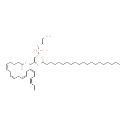 ChemSpider 2D Image | (2R)-3-{[(2-Aminoethoxy)(hydroxy)phosphoryl]oxy}-2-(icosanoyloxy)propyl (5Z,8Z,11Z,14Z,17Z)-5,8,11,14,17-icosapentaenoate | C45H80NO8P