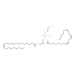 ChemSpider 2D Image | (2R)-3-{[(2-Aminoethoxy)(hydroxy)phosphoryl]oxy}-2-[(8Z,11Z,14Z)-8,11,14-icosatrienoyloxy]propyl (13Z)-13-docosenoate | C47H86NO8P