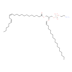 ChemSpider 2D Image | (2R)-3-{[(2-Aminoethoxy)(hydroxy)phosphoryl]oxy}-2-[(1Z)-1-octadecen-1-yloxy]propyl (13Z,16Z)-13,16-docosadienoate | C45H86NO7P