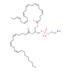 ChemSpider 2D Image | (2R)-3-{[(2-Aminoethoxy)(hydroxy)phosphoryl]oxy}-2-[(5Z,8Z,11Z)-5,8,11-icosatrienoyloxy]propyl (4Z,7Z,10Z,13Z,16Z,19Z)-4,7,10,13,16,19-docosahexaenoate | C47H76NO8P
