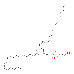 ChemSpider 2D Image | 1-(1Z-hexadecenyl)-2-linoleoyl-sn-glycero-3-phosphoethanolamine | C39H74NO7P
