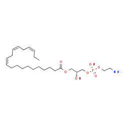 ChemSpider 2D Image | (2R)-3-{[(2-Aminoethoxy)(hydroxy)phosphoryl]oxy}-2-hydroxypropyl (11Z,14Z,17Z)-11,14,17-icosatrienoate | C25H46NO7P