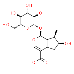 ChemSpider 2D Image | Methyl (1S,6S,7R)-1-(beta-D-glucopyranosyloxy)-6-hydroxy-7-methyl-1,4a,5,6,7,7a-hexahydrocyclopenta[c]pyran-4-carboxylate | C17H26O10