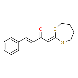 ChemSpider 2D Image | (3E)-1-(1,3-Dithiepan-2-ylidene)-4-phenyl-3-buten-2-one | C15H16OS2