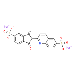 ChemSpider 2D Image | Disodium 2-(1,3-dioxo-5-sulfonato-2,3-dihydro-1H-inden-2-yl)-6-quinolinesulfonate | C18H9NNa2O8S2