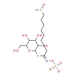 ChemSpider 2D Image | 1-S-[(1E)-8-(Methylsulfinyl)-N-(sulfonatooxy)octanimidoyl]-1-thiohexopyranose | C15H28NO10S3