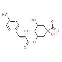 ChemSpider 2D Image | 1,3,4-Trihydroxy-5-{[(2E)-3-(4-hydroxyphenyl)-2-propenoyl]oxy}cyclohexanecarboxylate | C16H17O8