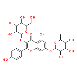 ChemSpider 2D Image | 7-[(6-Deoxyhexopyranosyl)oxy]-5-hydroxy-2-(4-hydroxyphenyl)-4-oxo-4H-chromen-3-yl hexopyranoside | C27H30O15
