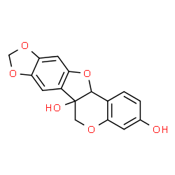 ChemSpider 2D Image | 6H-[1,3]Dioxolo[5,6][1]benzofuro[3,2-c]chromene-3,6a(12aH)-diol | C16H12O6