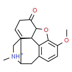 ChemSpider 2D Image | 3-Methoxy-17-methyl-6-oxo-8,14-didehydro-4,5-epoxymorphinan-17-ium | C18H20NO3