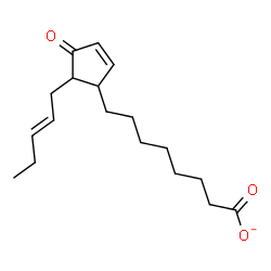 ChemSpider 2D Image | 8-{4-Oxo-5-[(2E)-2-penten-1-yl]-2-cyclopenten-1-yl}octanoate | C18H27O3