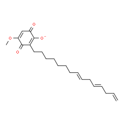 ChemSpider 2D Image | 4-Methoxy-3,6-dioxo-2-[(8E,11E)-8,11,14-pentadecatrien-1-yl]-1,4-cyclohexadien-1-olate | C22H29O4
