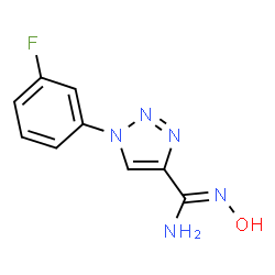 ChemSpider 2D Image | 1-(3-Fluorophenyl)-N-hydroxy-1H-1,2,3-triazole-4-carboximidamide | C9H8FN5O