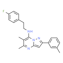 ChemSpider 2D Image | N-[2-(4-Fluorophenyl)ethyl]-5,6-dimethyl-2-(3-methylphenyl)pyrazolo[1,5-a]pyrimidin-7-amine | C23H23FN4