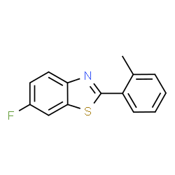 ChemSpider 2D Image | 6-Fluoro-2-(2-methylphenyl)-1,3-benzothiazole | C14H10FNS
