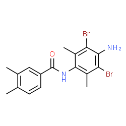 ChemSpider 2D Image | N-(4-Amino-3,5-dibromo-2,6-dimethylphenyl)-3,4-dimethylbenzamide | C17H18Br2N2O