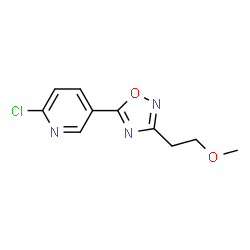 ChemSpider 2D Image | 2-Chloro-5-[3-(2-methoxyethyl)-1,2,4-oxadiazol-5-yl]pyridine | C10H10ClN3O2