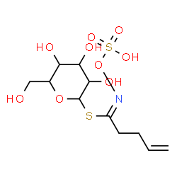 ChemSpider 2D Image | 1-S-[(1Z)-N-(Sulfooxy)-4-pentenimidoyl]-1-thiohexopyranose | C11H19NO9S2