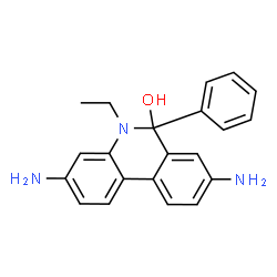 ChemSpider 2D Image | 3,8-Diamino-5-ethyl-6-phenyl-5,6-dihydro-6-phenanthridinol | C21H21N3O