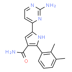 ChemSpider 2D Image | 5-(2-Amino-4-pyrimidinyl)-2-(2,3-dimethylphenyl)-1H-pyrrole-3-carboxamide | C17H17N5O