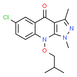 ChemSpider 2D Image | 6-Chloro-9-isobutoxy-1,3-dimethyl-1,9-dihydro-4H-pyrazolo[3,4-b]quinolin-4-one | C16H18ClN3O2