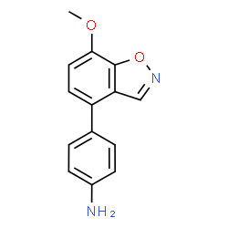 ChemSpider 2D Image | 4-(7-Methoxy-1,2-benzoxazol-4-yl)aniline | C14H12N2O2