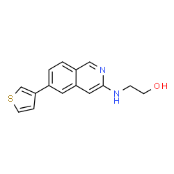 ChemSpider 2D Image | 2-{[6-(3-Thienyl)-3-isoquinolinyl]amino}ethanol | C15H14N2OS