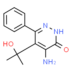 ChemSpider 2D Image | 4-Amino-5-(2-hydroxy-2-propanyl)-6-phenyl-3(2H)-pyridazinone | C13H15N3O2